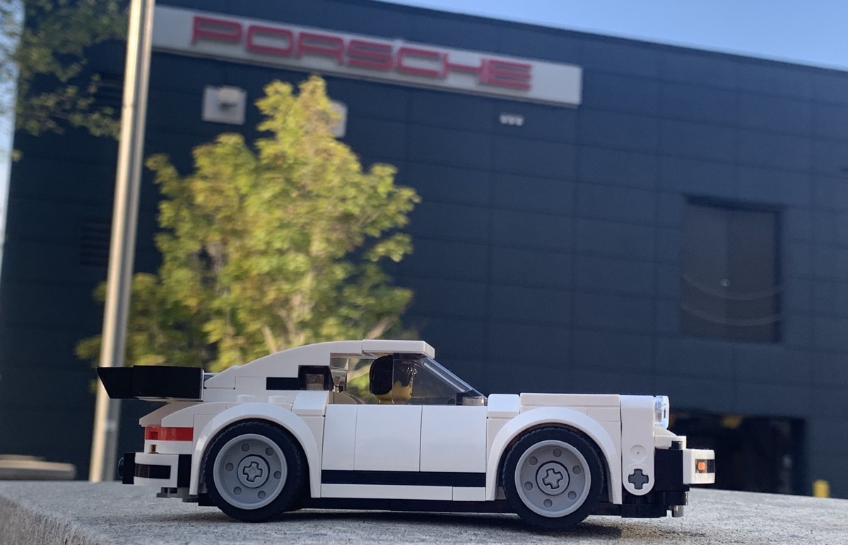 The brand new LEGO Speed Champions 1974 Porsche 911 Turbo 3.0 released as set 75895 - an individual model set in white.