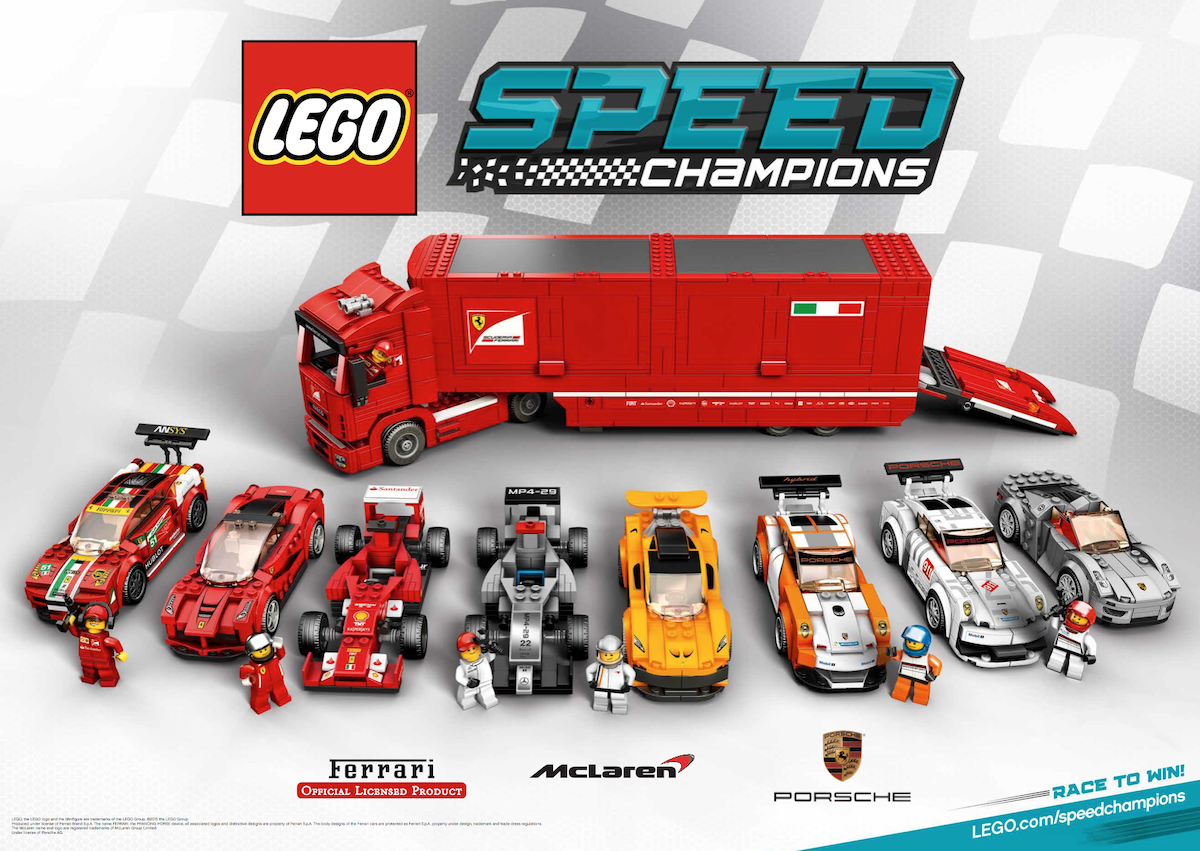 Original Speed Champions Launch Poster showing the 8 original cars. Image © LEGO Group