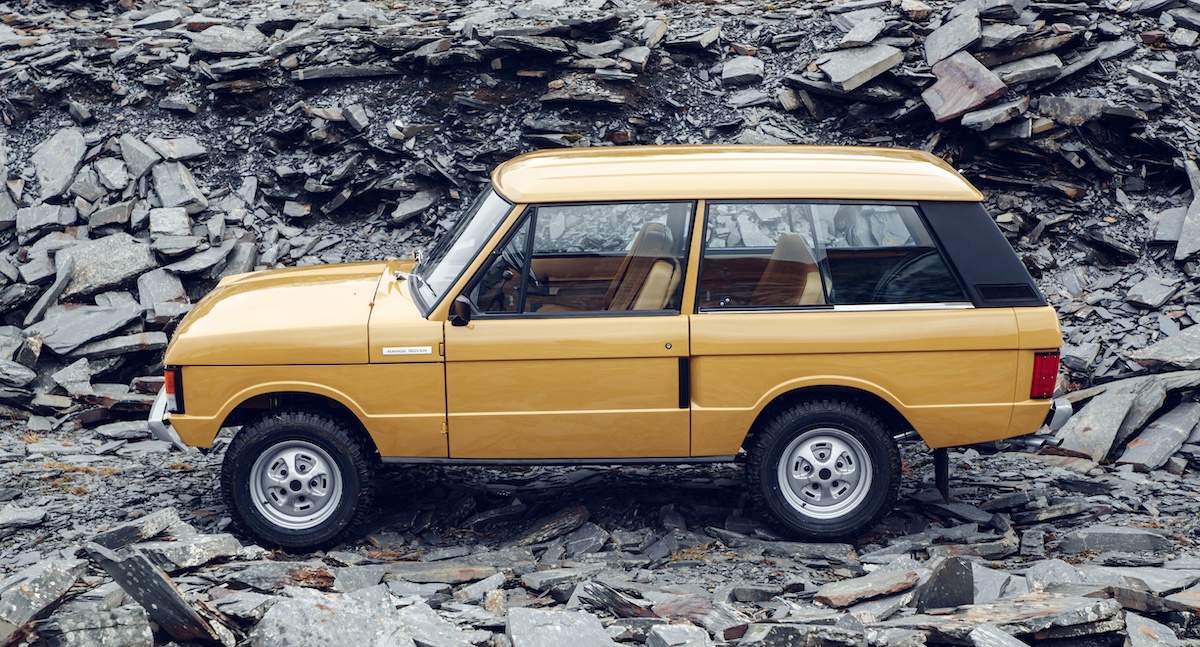 A Land Rover Classic recreation early Range Rover, which captures the early profile