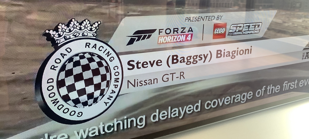 Update: The Forza Horizon 4 LEGO Speed Champions branding was prominent in the Goodwood TV feed from The Arena