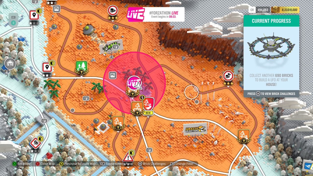 Location of Oasis Island on the Forza Horizon 4 in-game map.