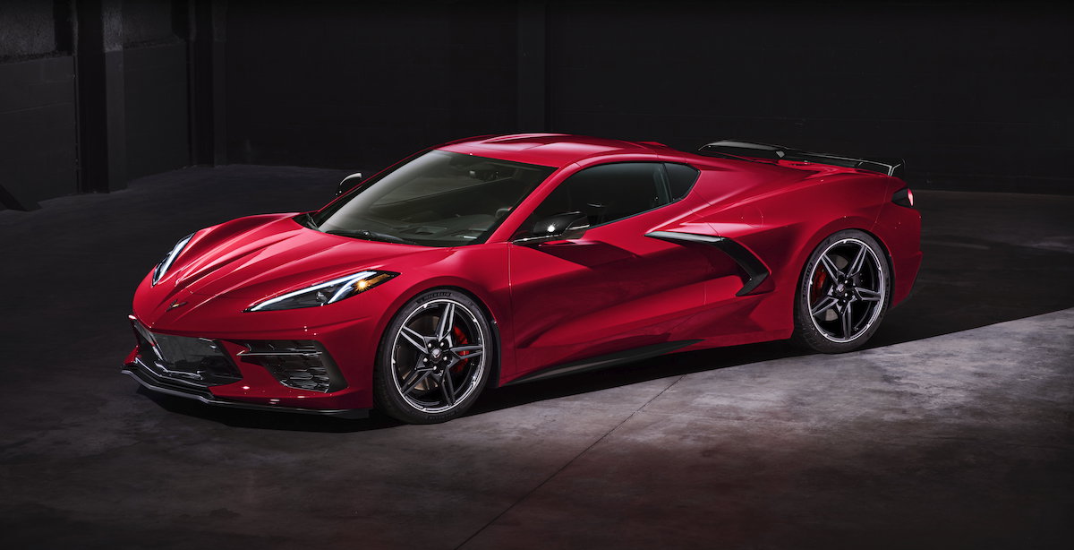 The newly released, mid-engine, 2020 Chevrolet Corvette Stingray - a car we're expecting to see in Speed Champions form before long. Image © Chevrolet.