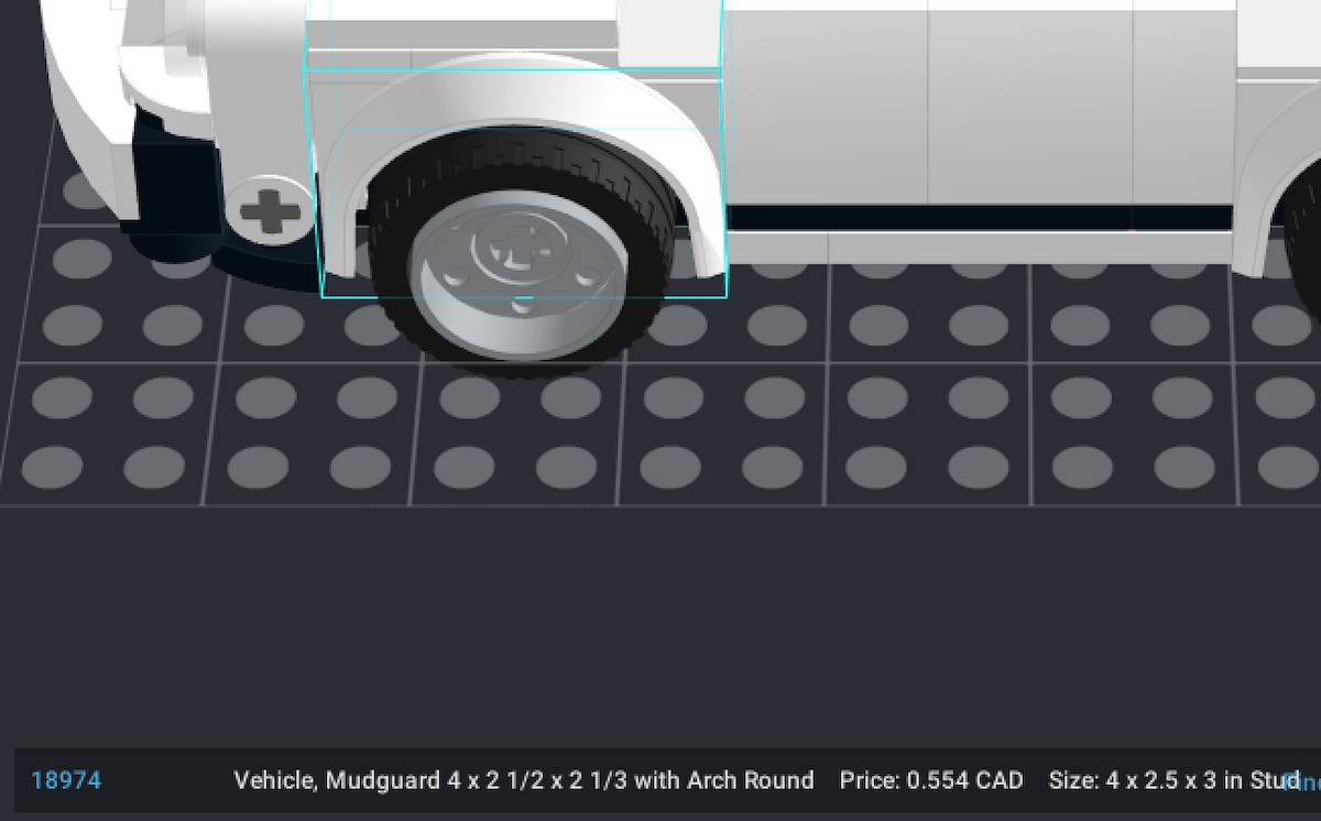 Studio shows you the price per component when you're picking and selecting on the model - useful if you're trying to be cost conscious or avoid rare pieces.