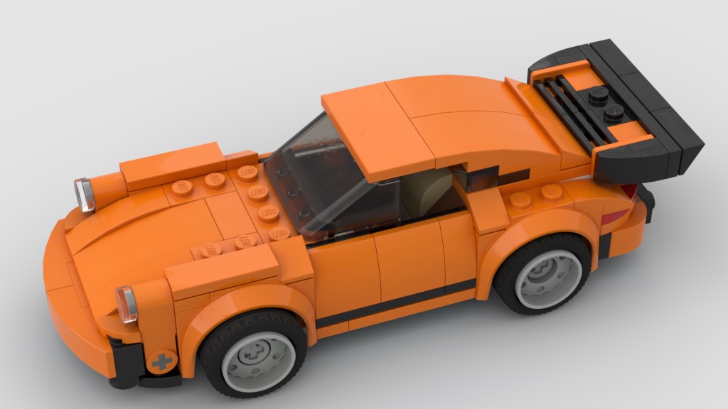 This Orange MOC of the '74 Porsche 911 Turbo 3.0 Speed Champions set was quick to create virtually. We found a few pieces that had to be coloured 'Dark Orange' instead thanks to Studio's availability checker. The model still looks great though, we'd totally build it.