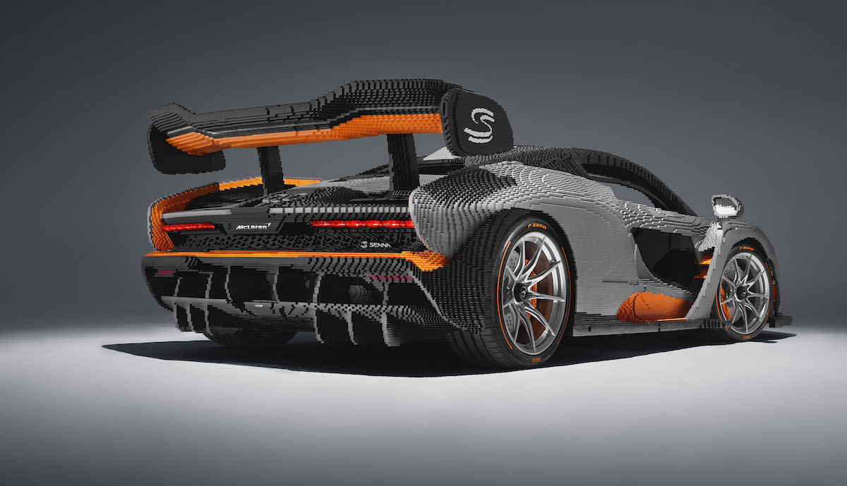 The back of the full-scale LEGO McLaren Senna, built to appear alongside the Forza Horizon 4 LEGO Speed Champions expansion but now on tour around the UK