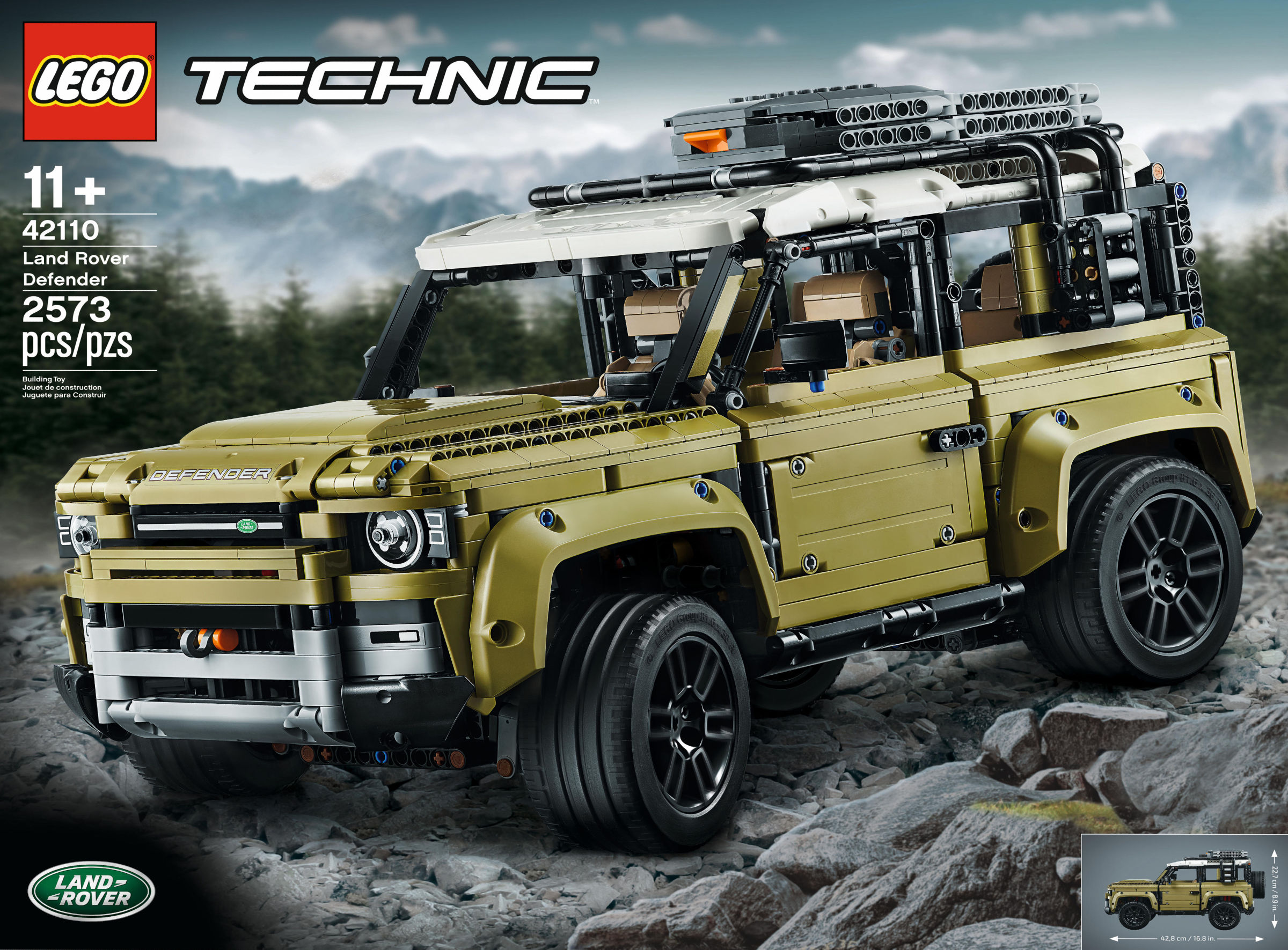 The box art for the upcoming LEGO Technic Land Rover Defender, set 42110.