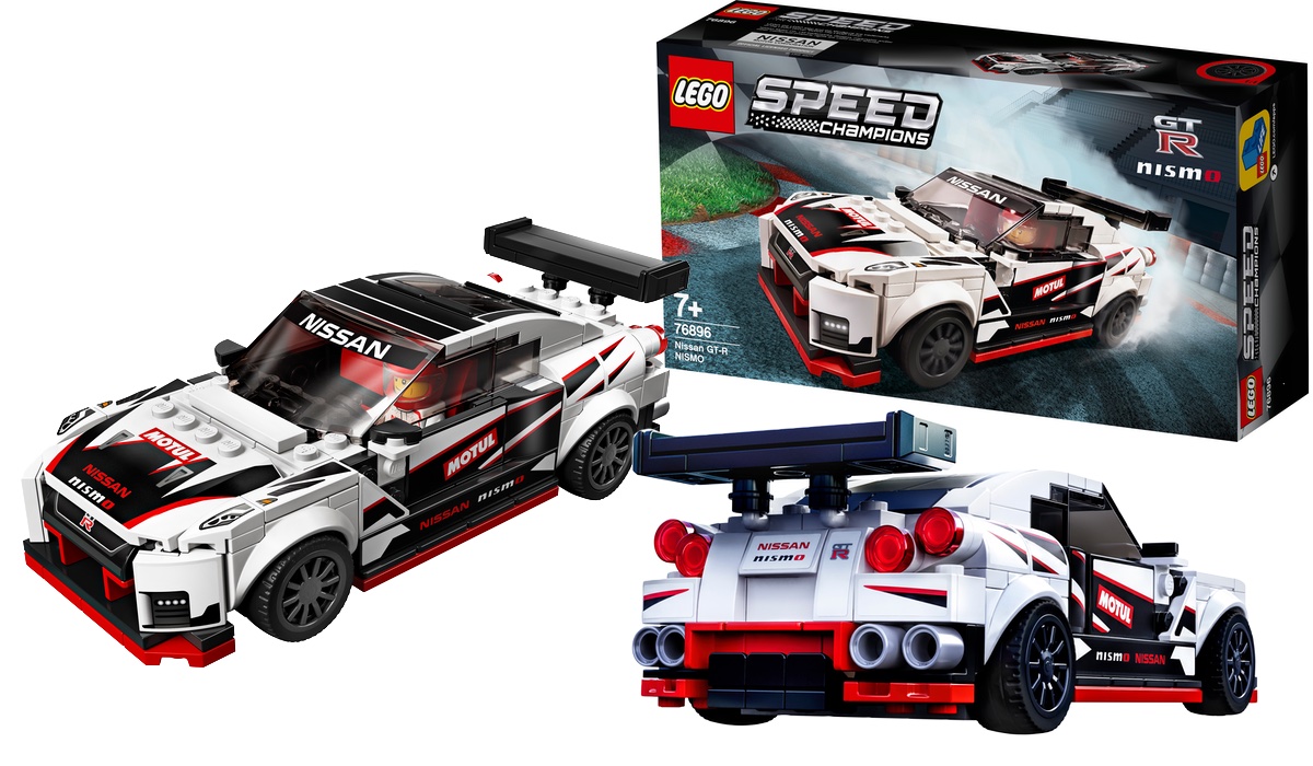 LEGO Speed Champions set 76896, the Nissan GT-R NISMO in race livery