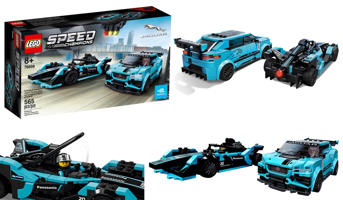 LEGO Speed Champions set 76898 - Formula E Panasonic Jaguar Racing GEN2 Car and Jaguar I-PACE eTrophy