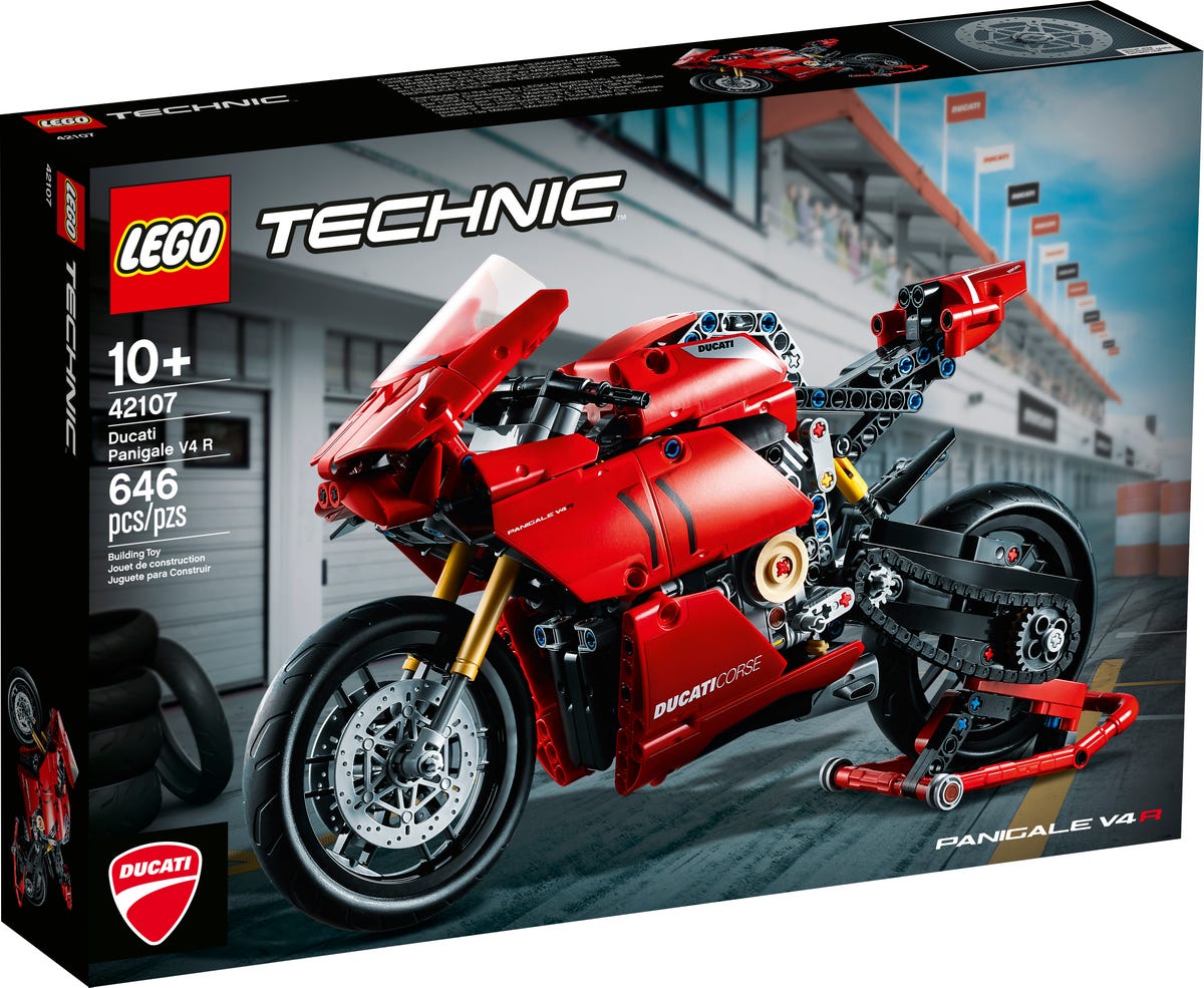 Presented track-side in the box art, this is what you're looking for - set 42107 the Ducati Panigale V4 R.