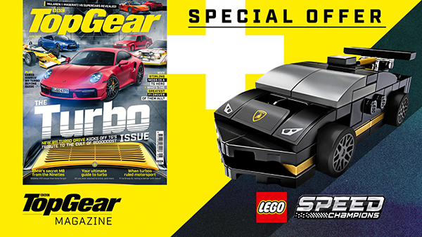 This month's edition of Top Gear magazine in the UK comes with a promotional Speed Champions Lamborghini Huracan polybag set if you buy it in Tesco.