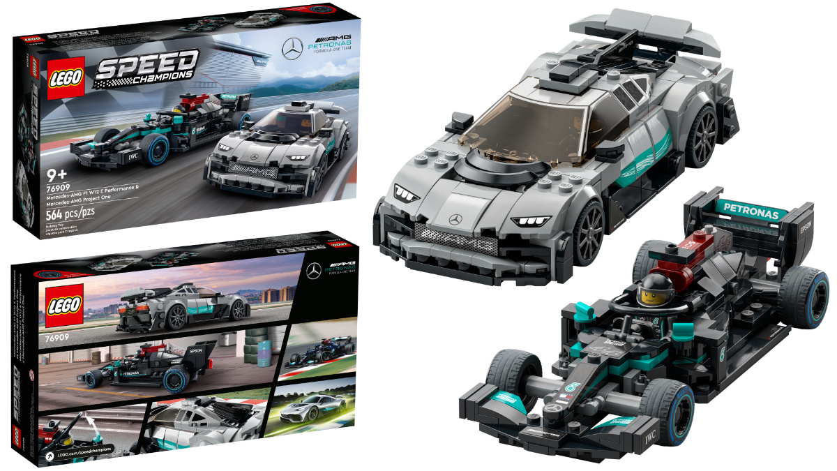 From Formula 1 to the road, the Mercedes-AMG F1 W12 and Project One share a powertrain design and represent some of the highest performance cars on the racetrack and street. We've wanted to see a 8 wide F1 car for a while now, and what better than Lewis Hamilton's 2021 championship car in all black.