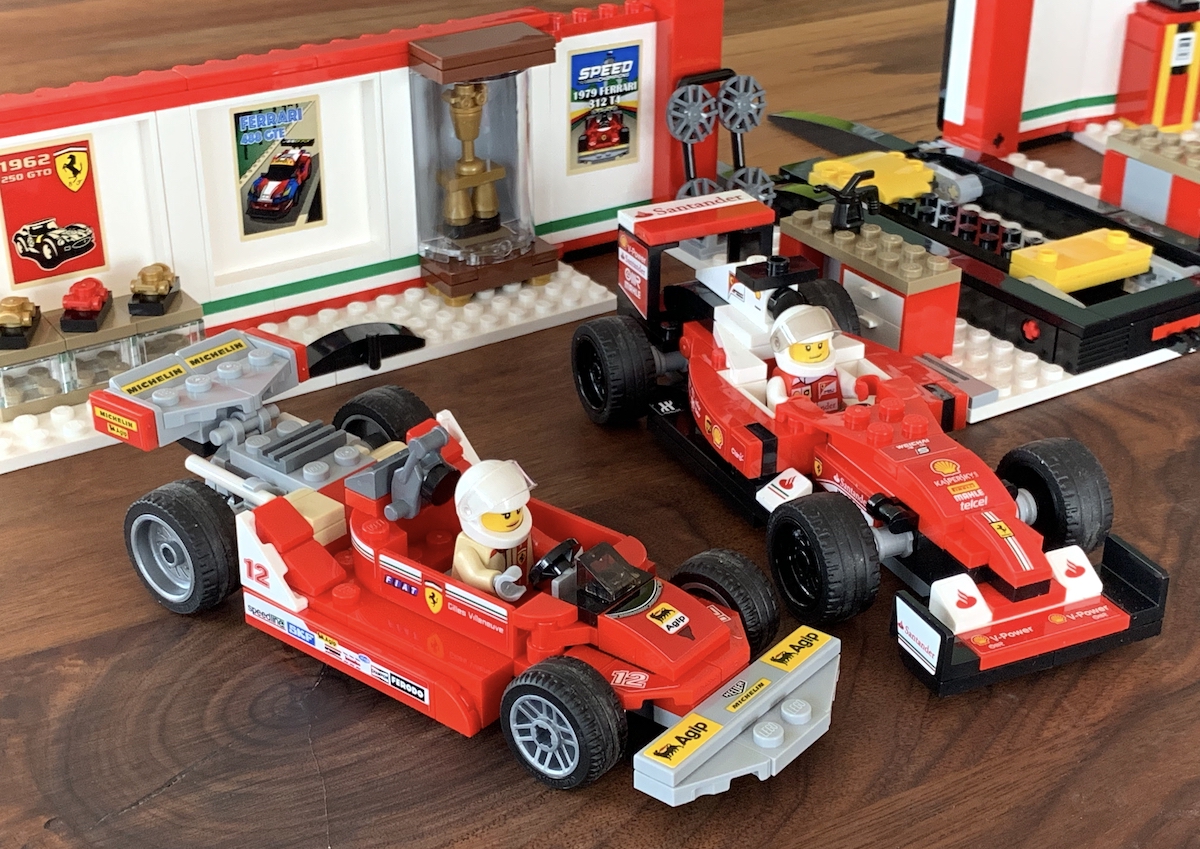 The 1979 Ferrari 312 T4 of Giles Villeneuve is joined by its spiritual successor, the 2016 Ferrari SF16-H of Sebastian Vettel. Formula One cars have certainly changed over 35+ years.