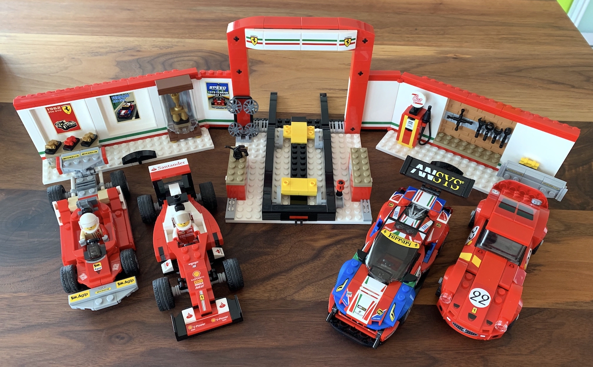 The Ultimate Garage joined by a special guest, the ultimate Ferrari Speed Champions, the Scuderia Ferrari SF-16H Formula 1 car (set 75879).