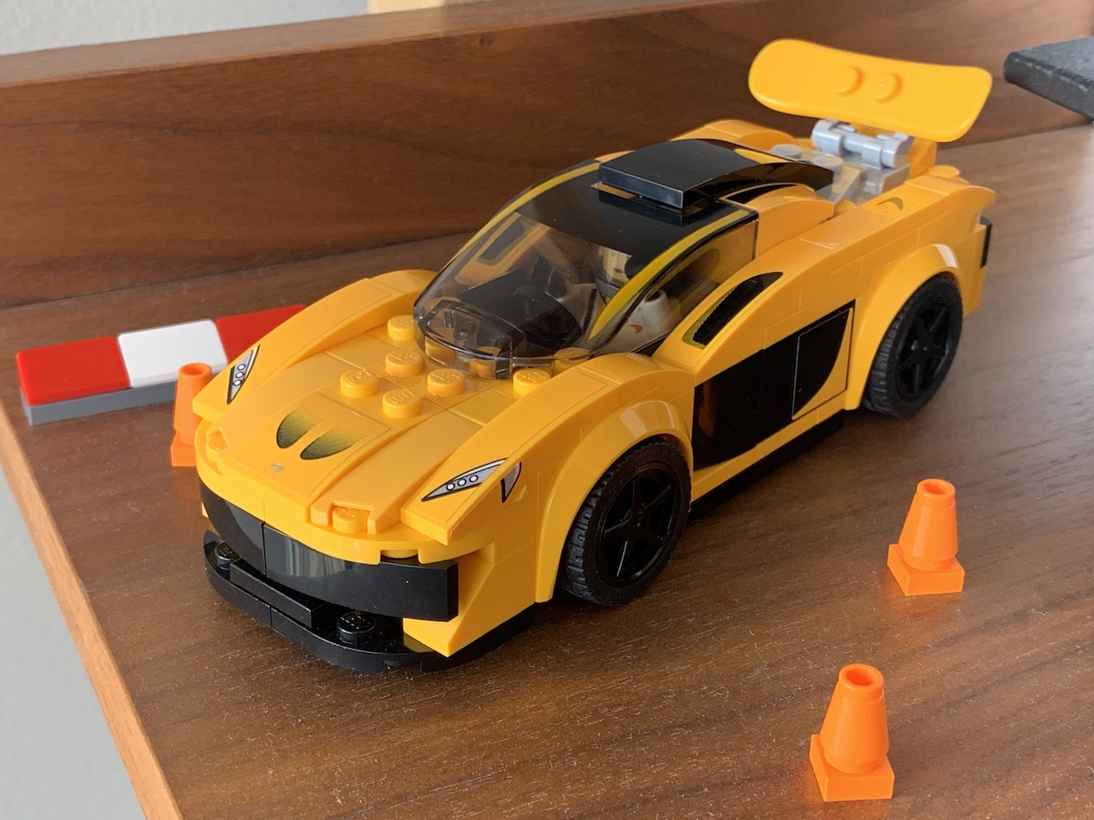 The P1 amongst its minimal accessories - three cones/pylons and a short piece of racetrack style kerb. This typical display of the model shows it's really worth the space on your shelf.
