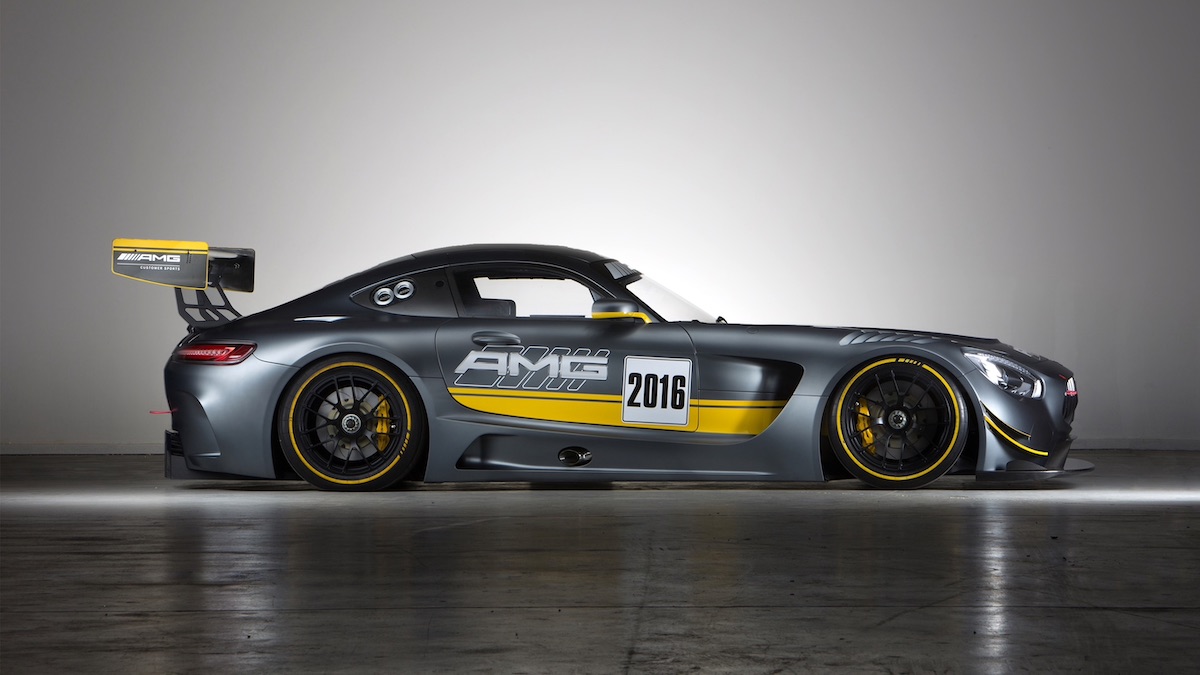 The 2016 Mercedes AMG GT3 Race Car in launch livery. Image © Mercedes-AMG.